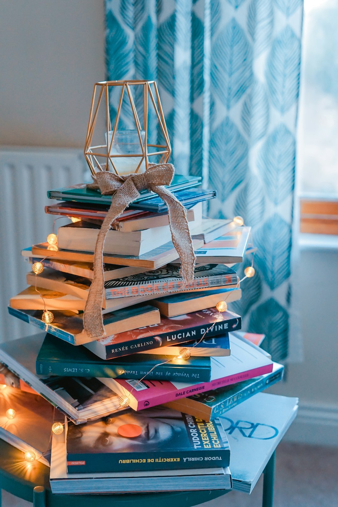 stack of mystery books