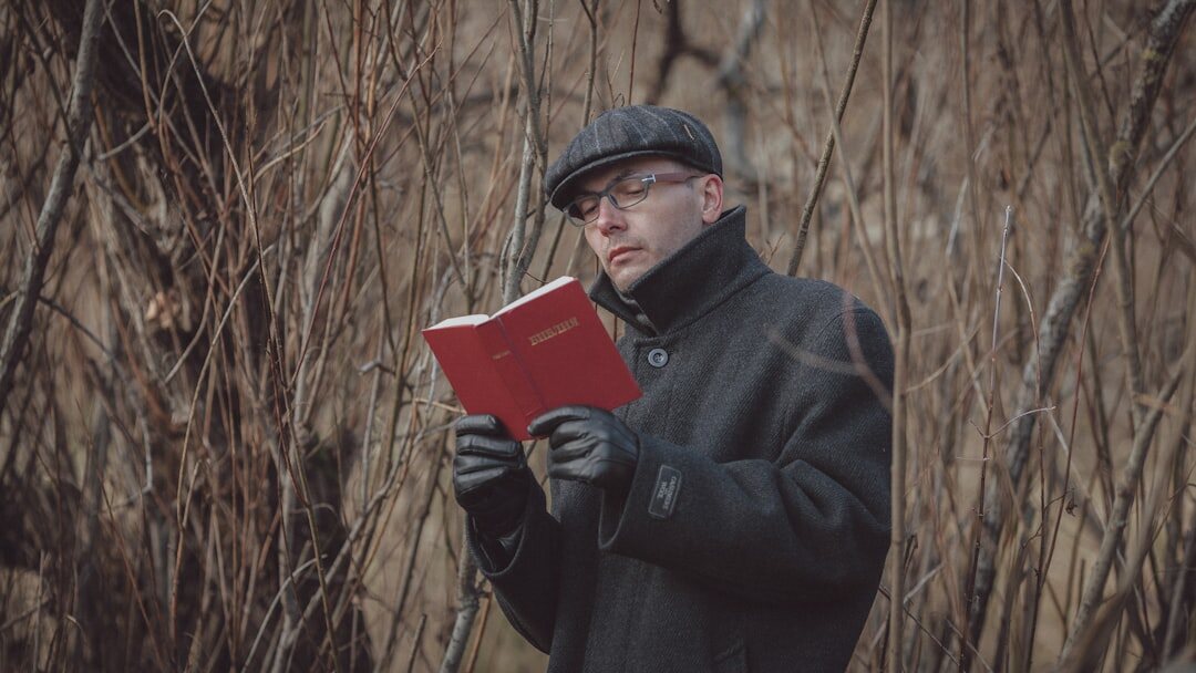 detective reading mystery book